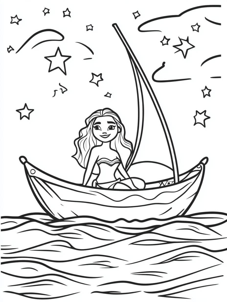 Moana Ocean Voyage Coloring Pages