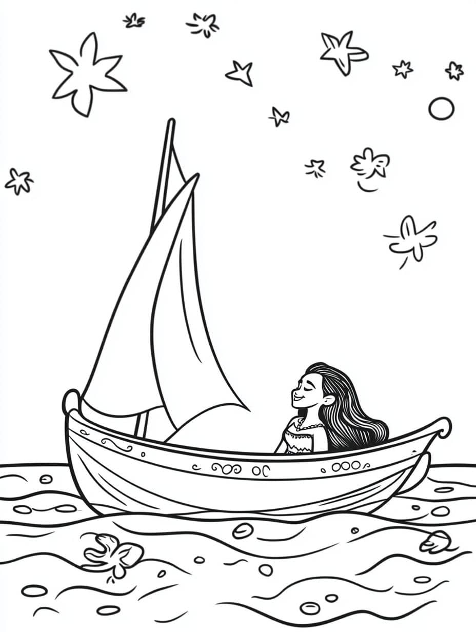 Moana Sailing Dreams Coloring Pages