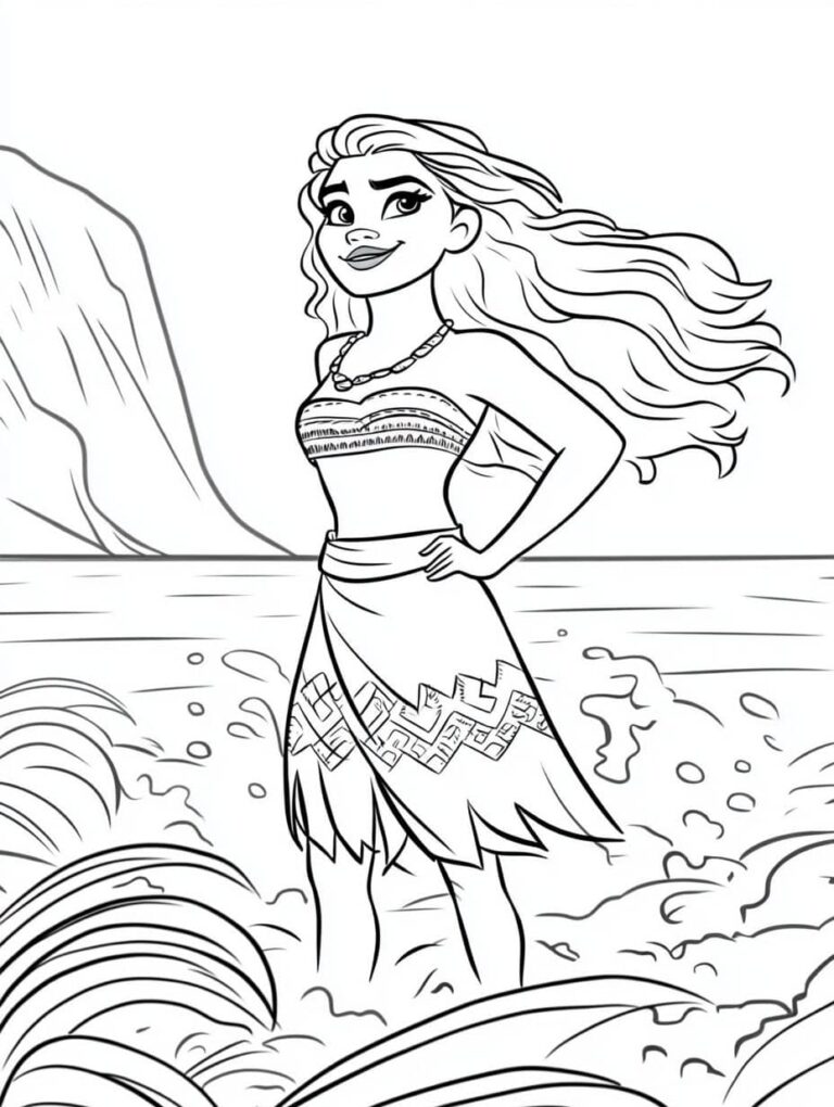 Top 40+ Moana coloring pages for kids 🌊🎨 - Coloringpagesforkids.net