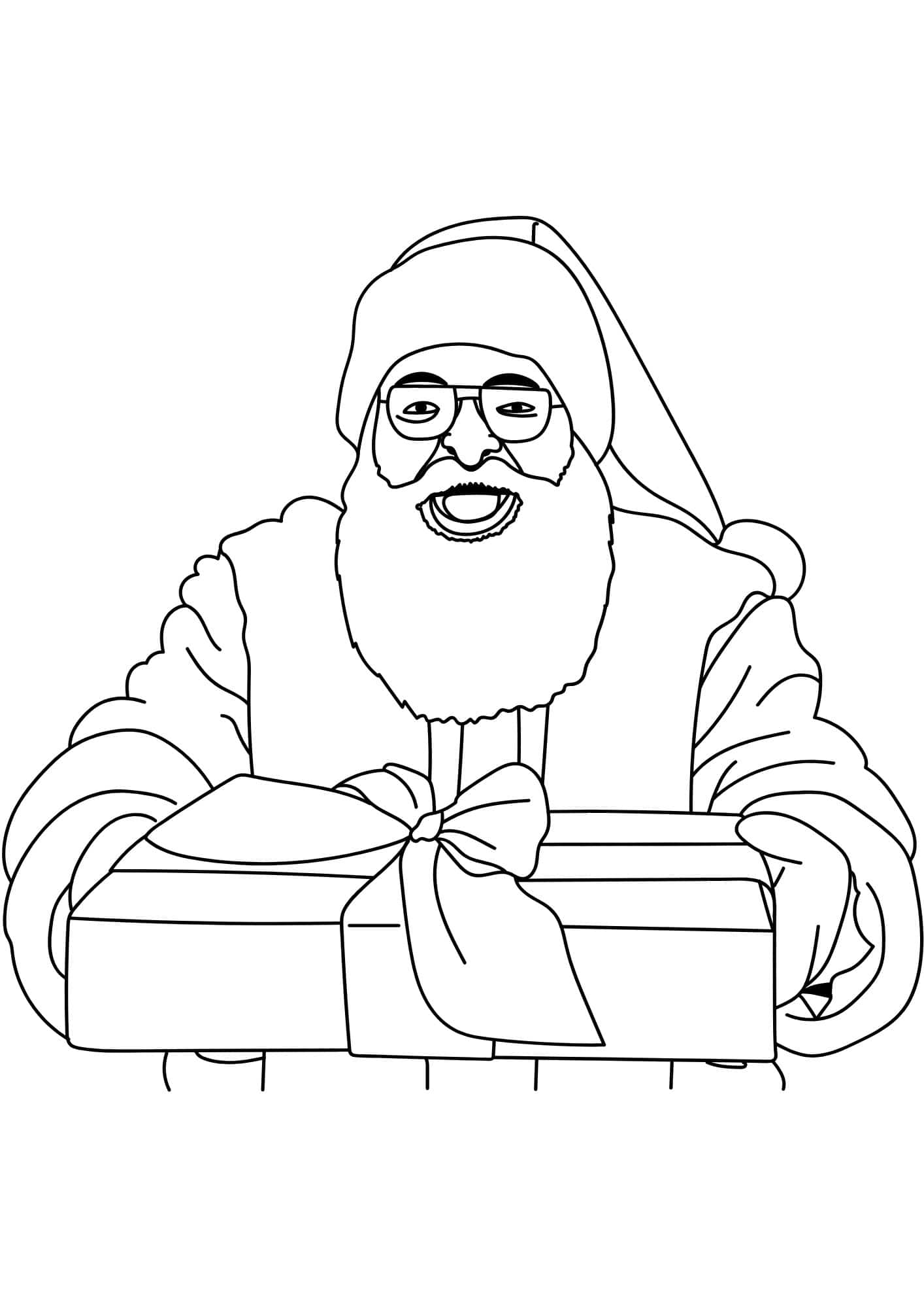 Modern Santa Claus Coloring Page