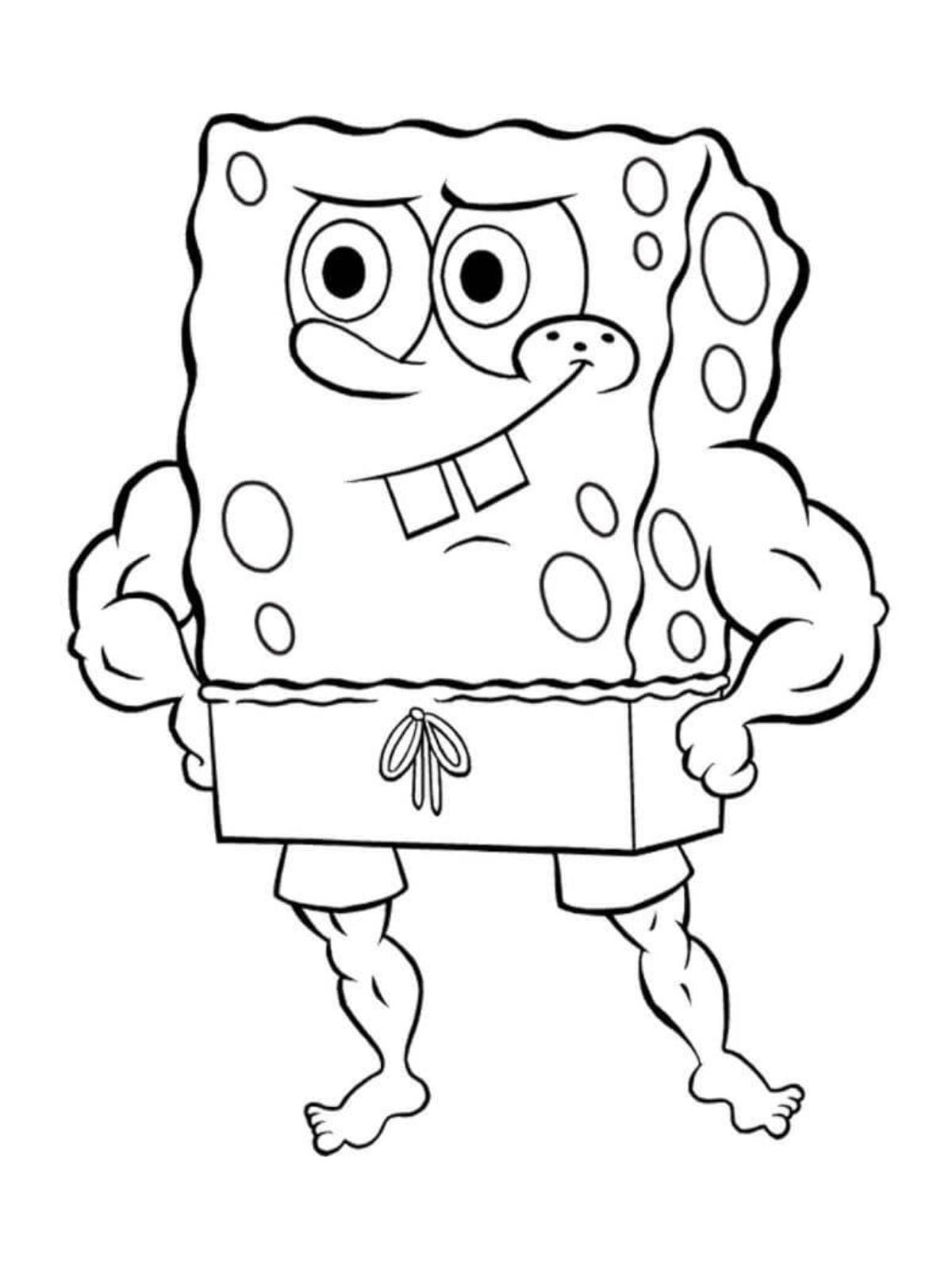 Musclebob Spongebob Coloring Page For Kids