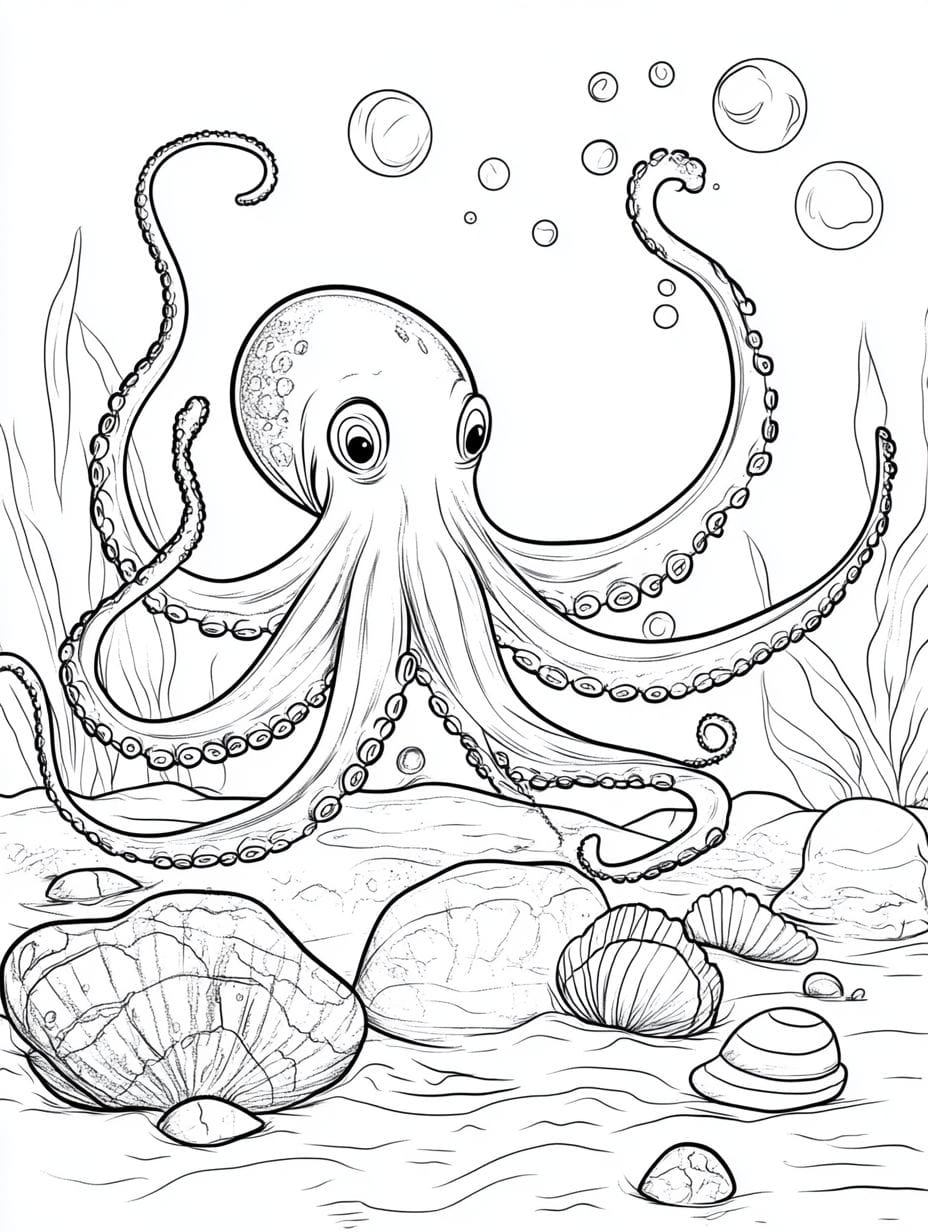 Ocean Octopus Coloring Pages