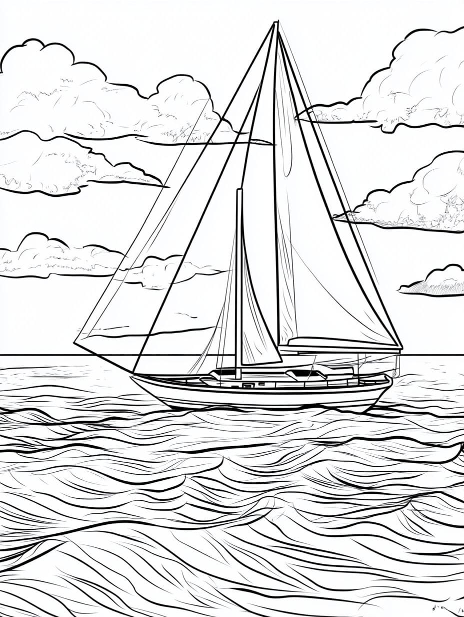 Ocean Sailing Coloring Pages