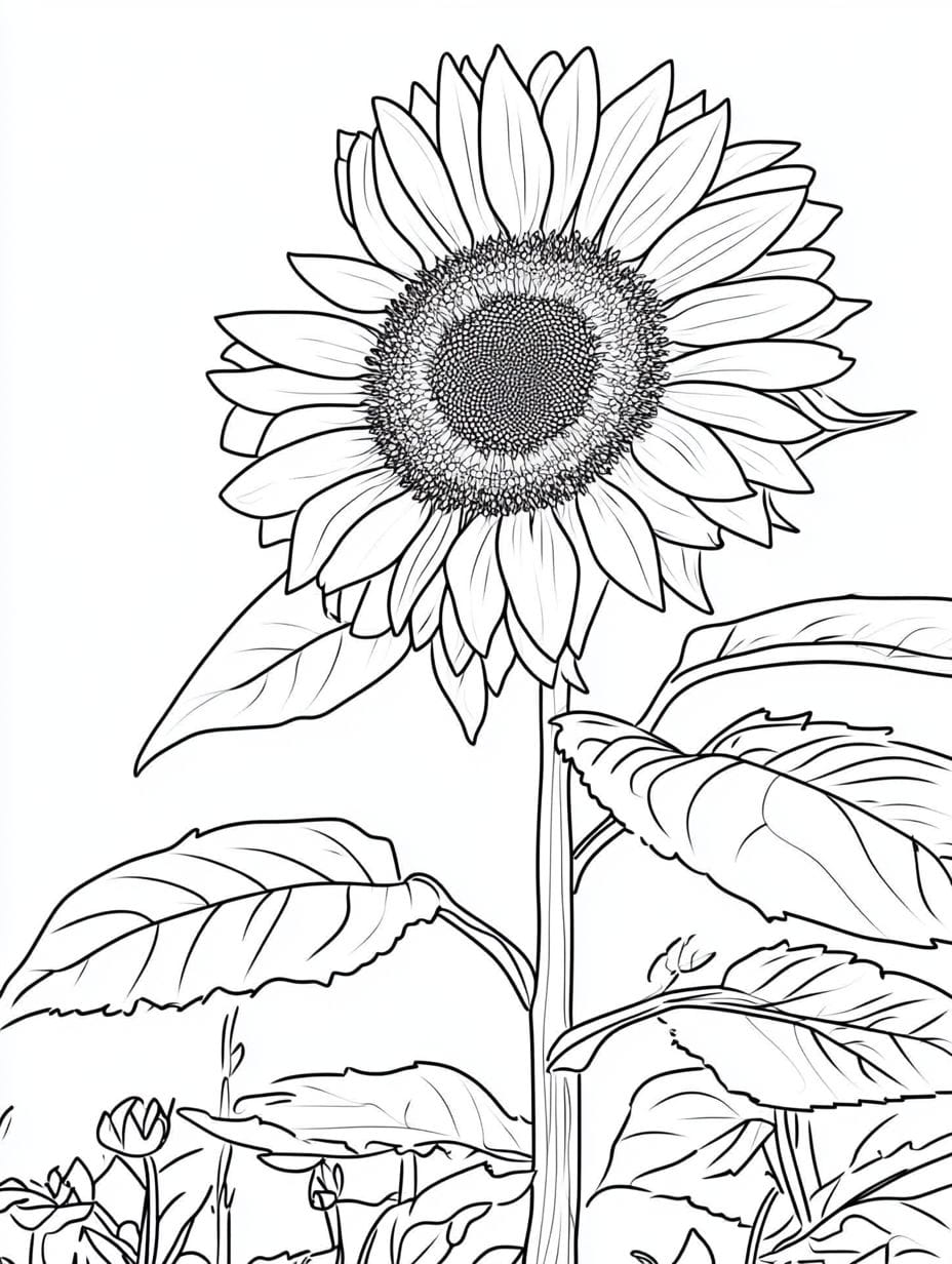 One Sunflower Coloring Pages