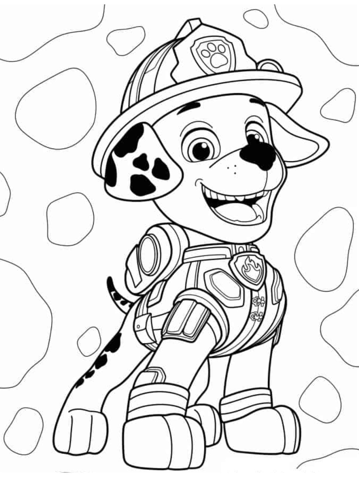 Paw Patrol Coloring Printable Firefighter Dalmatian