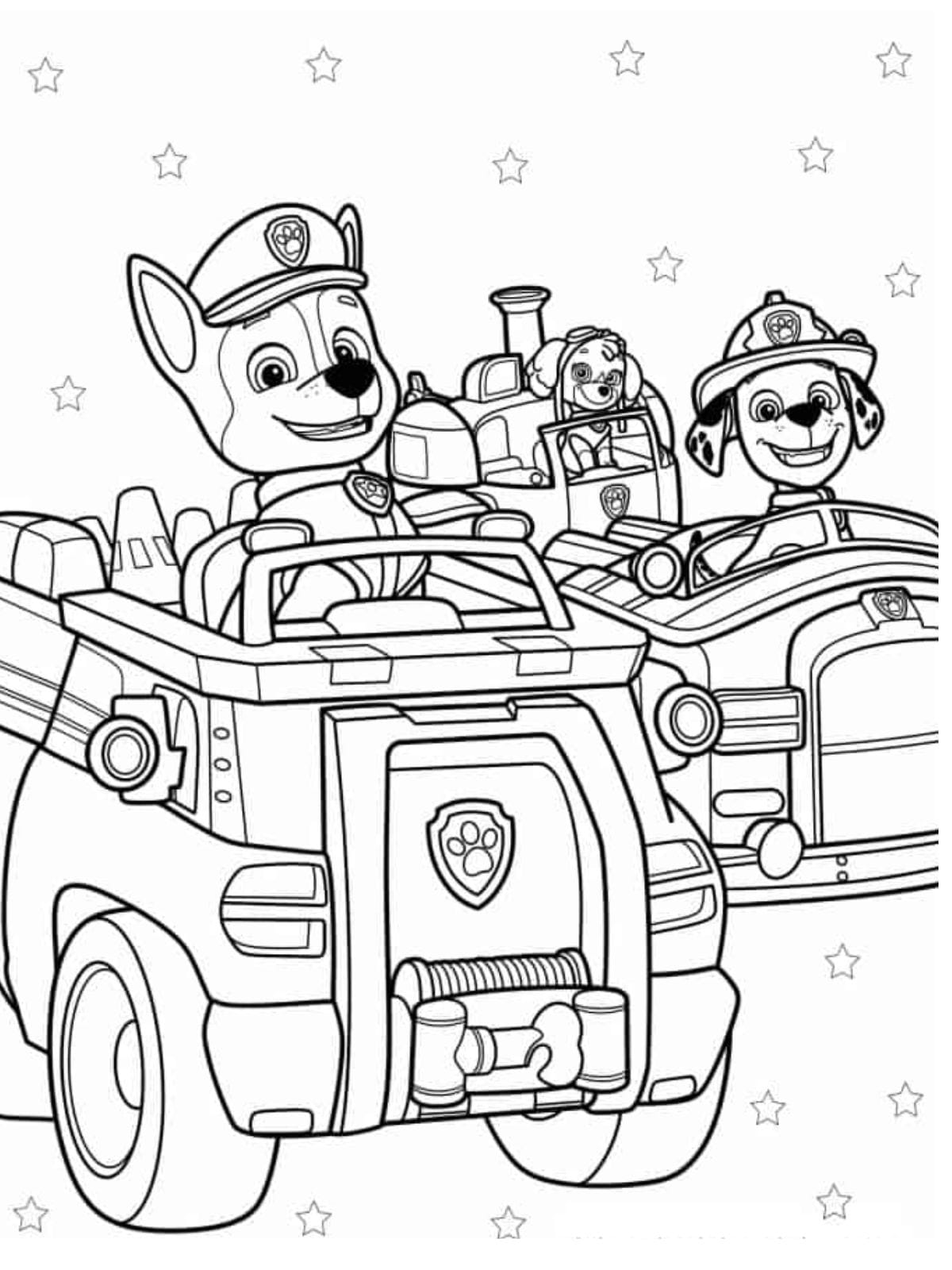 Paw Patrol Fire Truck Adventure Coloring Pages