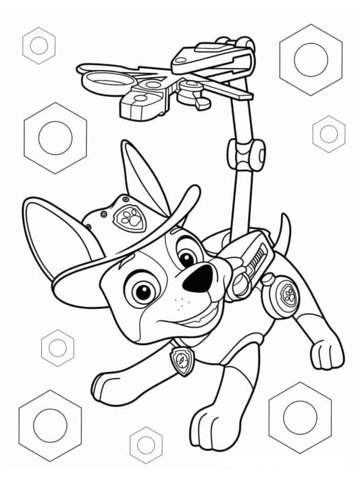 Paw Patrol Rocky Fixing Things Coloring Sheet