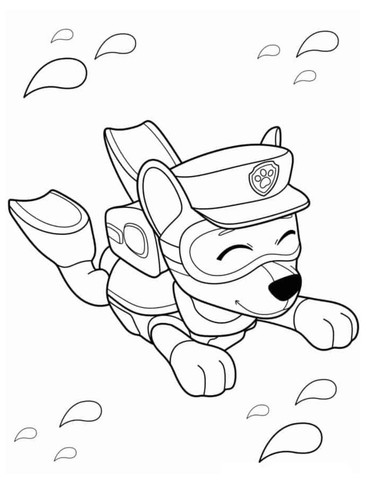 Paw Patrol Undersea Adventure Coloring Page