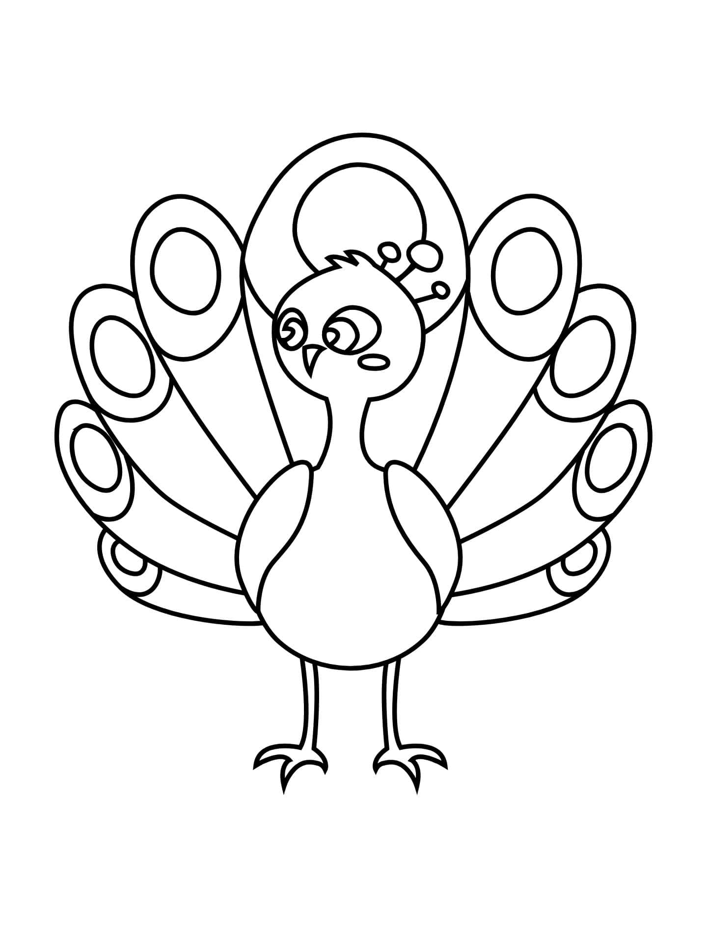 Peacock In Zoo Coloring Page