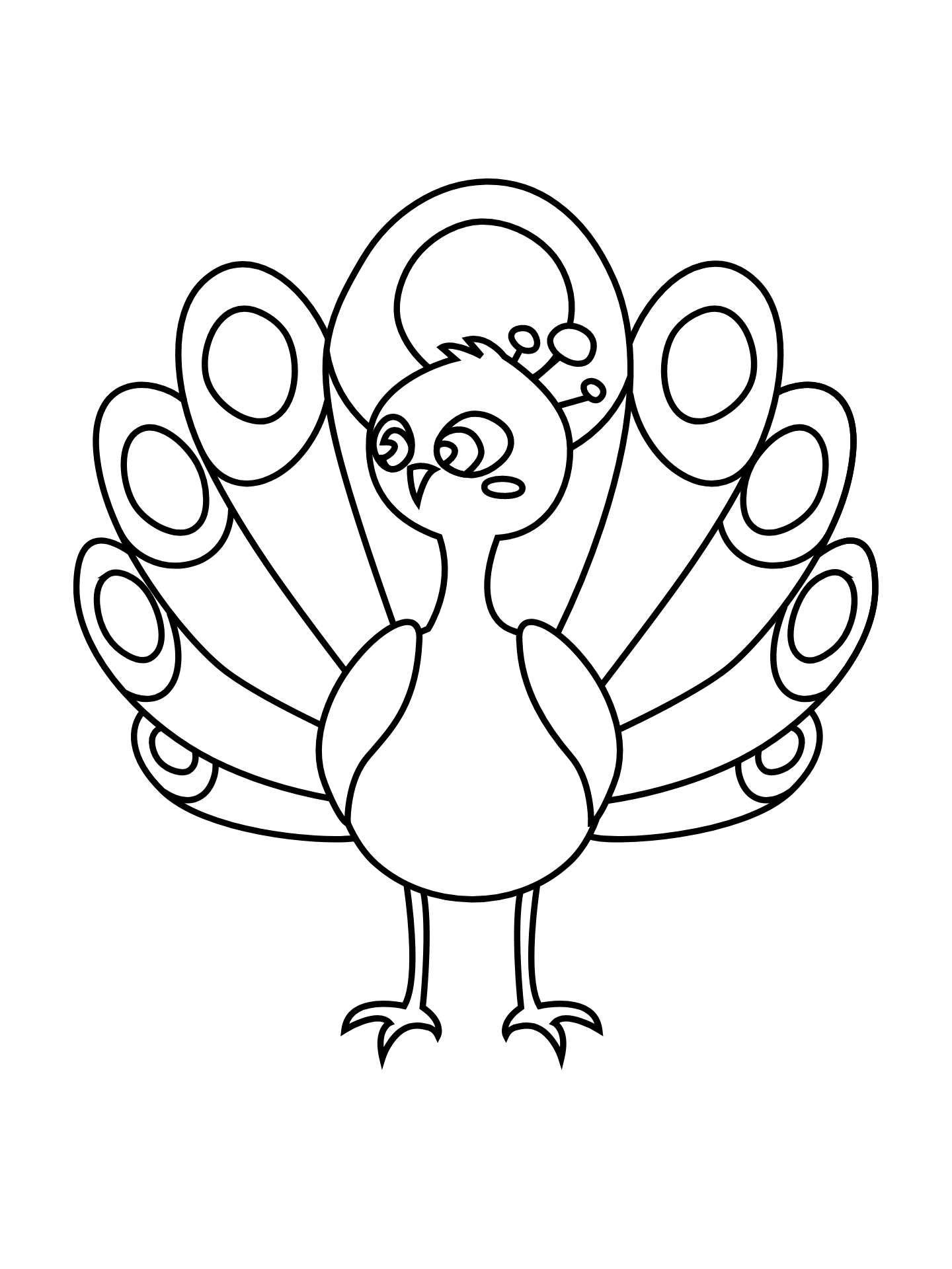 Peacock In Zoo Coloring Page