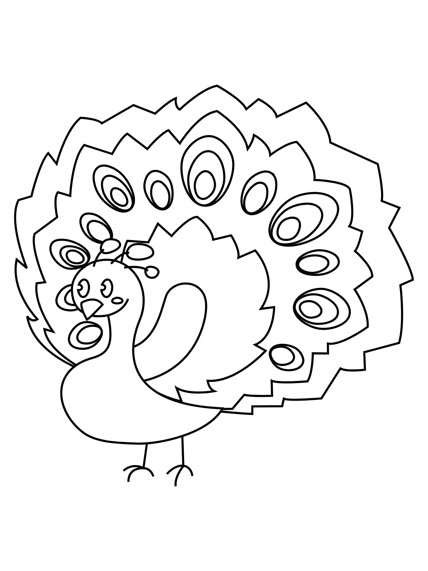 Peacock Preening Coloring Page