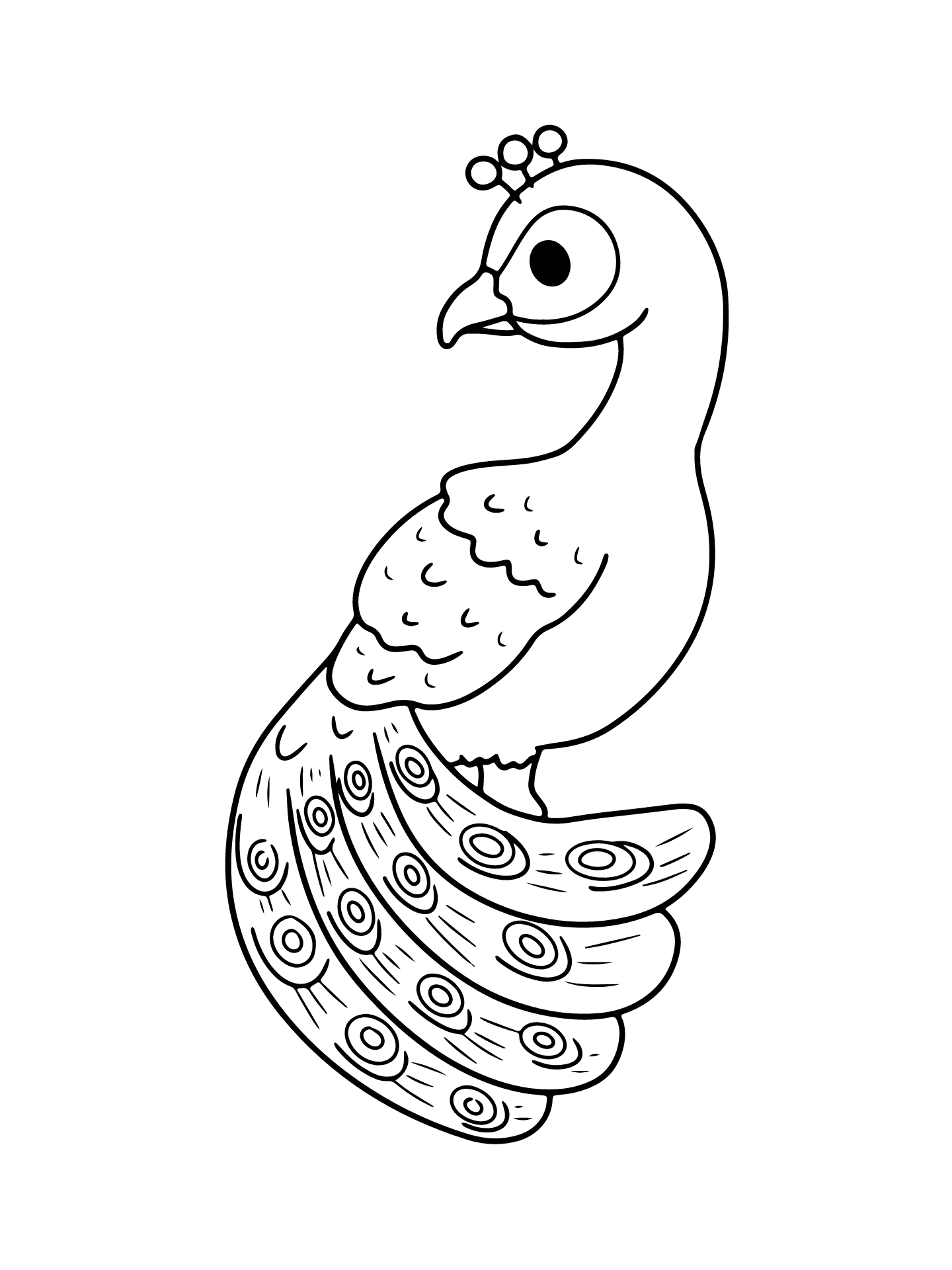 Peacock With Closed Tail Coloring Page