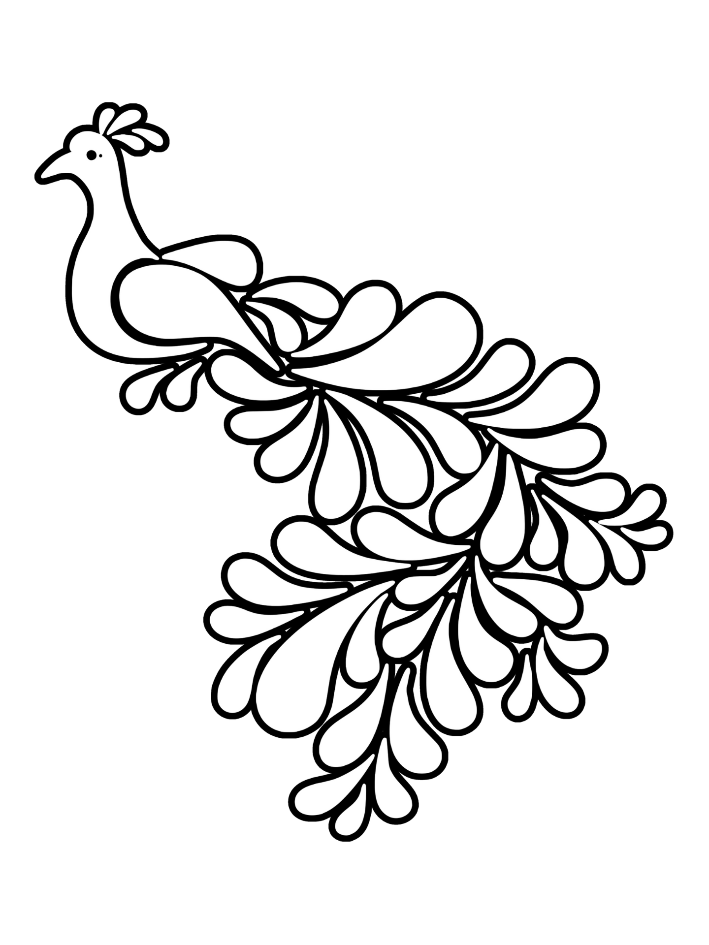 Peacock With Feathers Coloring Page