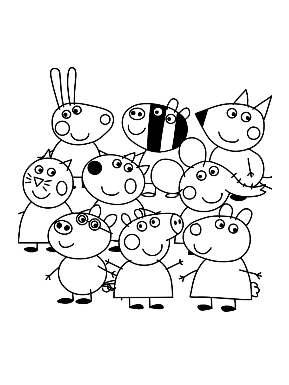 Peppa Pig And Friends Coloring Pages