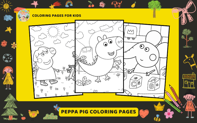 Peppa Pig Coloring Pages Featured Image Min