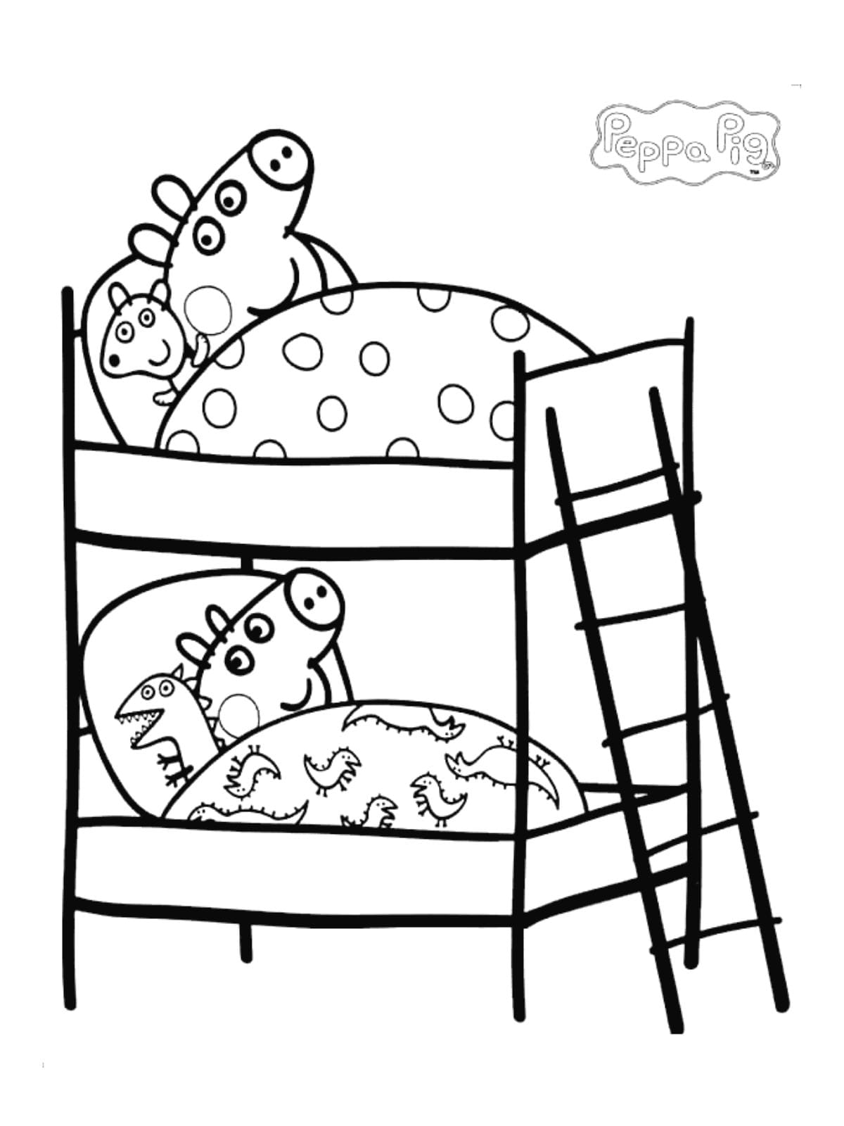 Peppa Pig Go To Sleep Coloring Pages