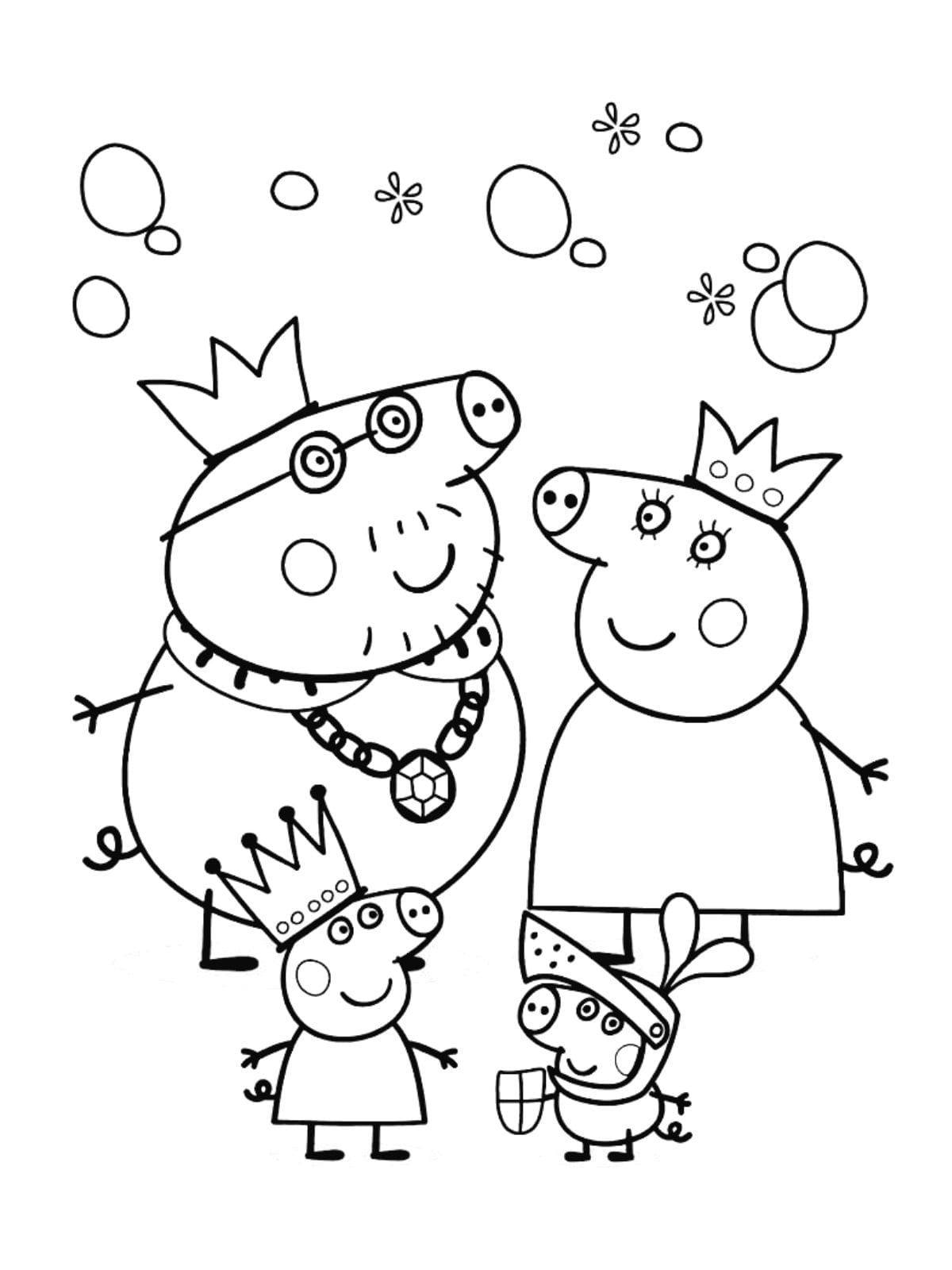 Peppa Pig Royal Coloring Pages