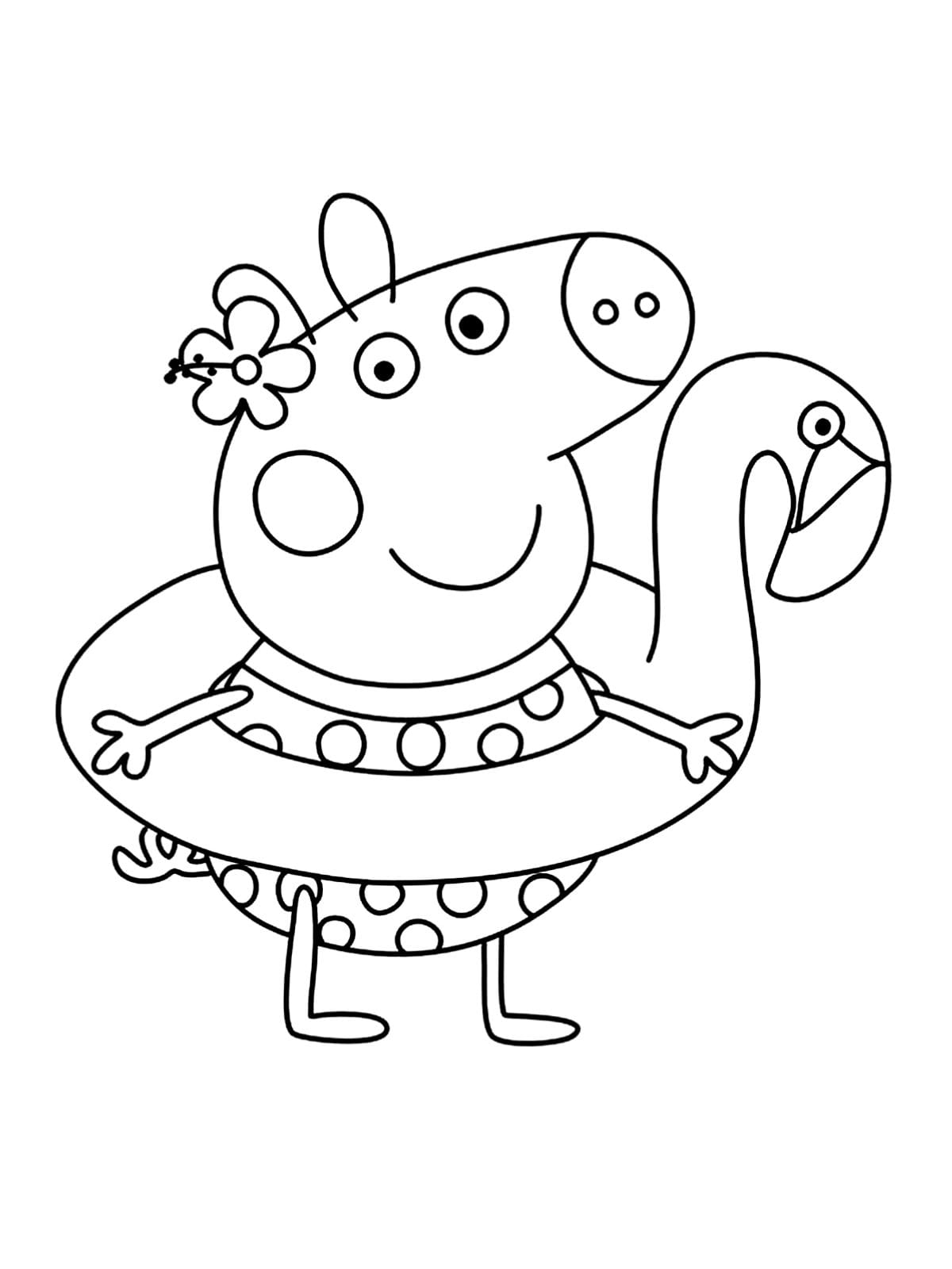 Peppa Pig Swimming Pool Coloring Pages