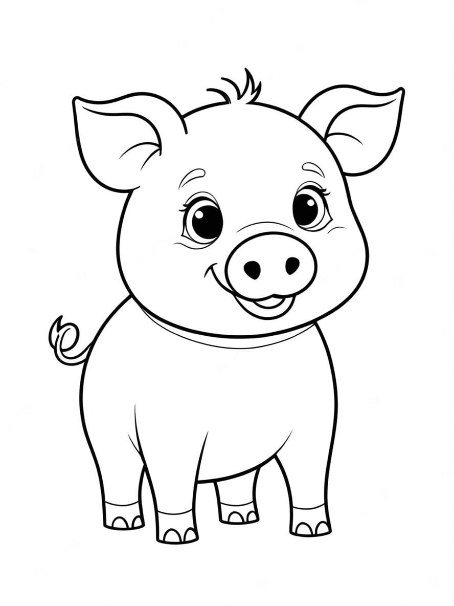 Pig To Color For Preschoolers Coloring Pages