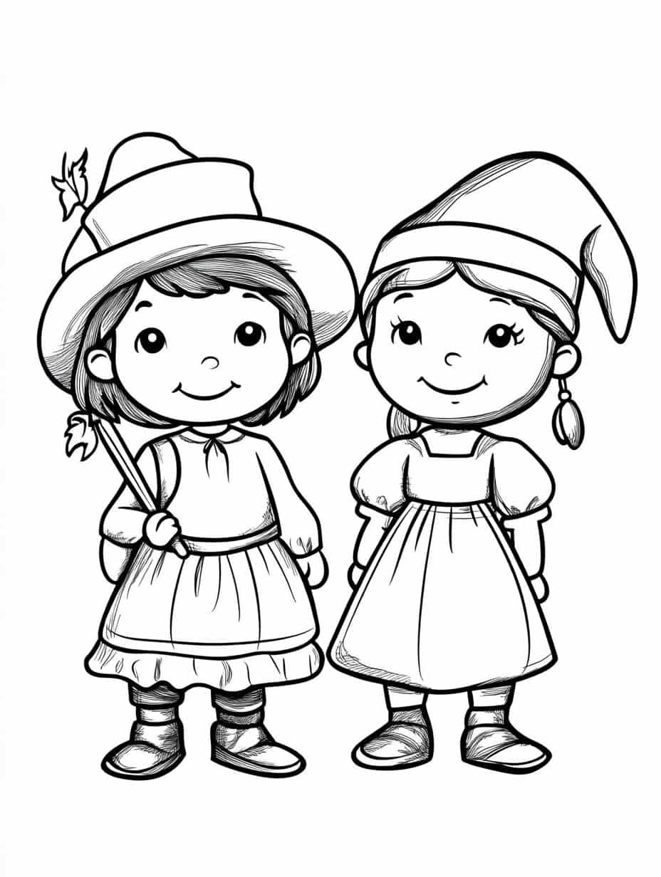 Pilgrim Girls Coloring Pages