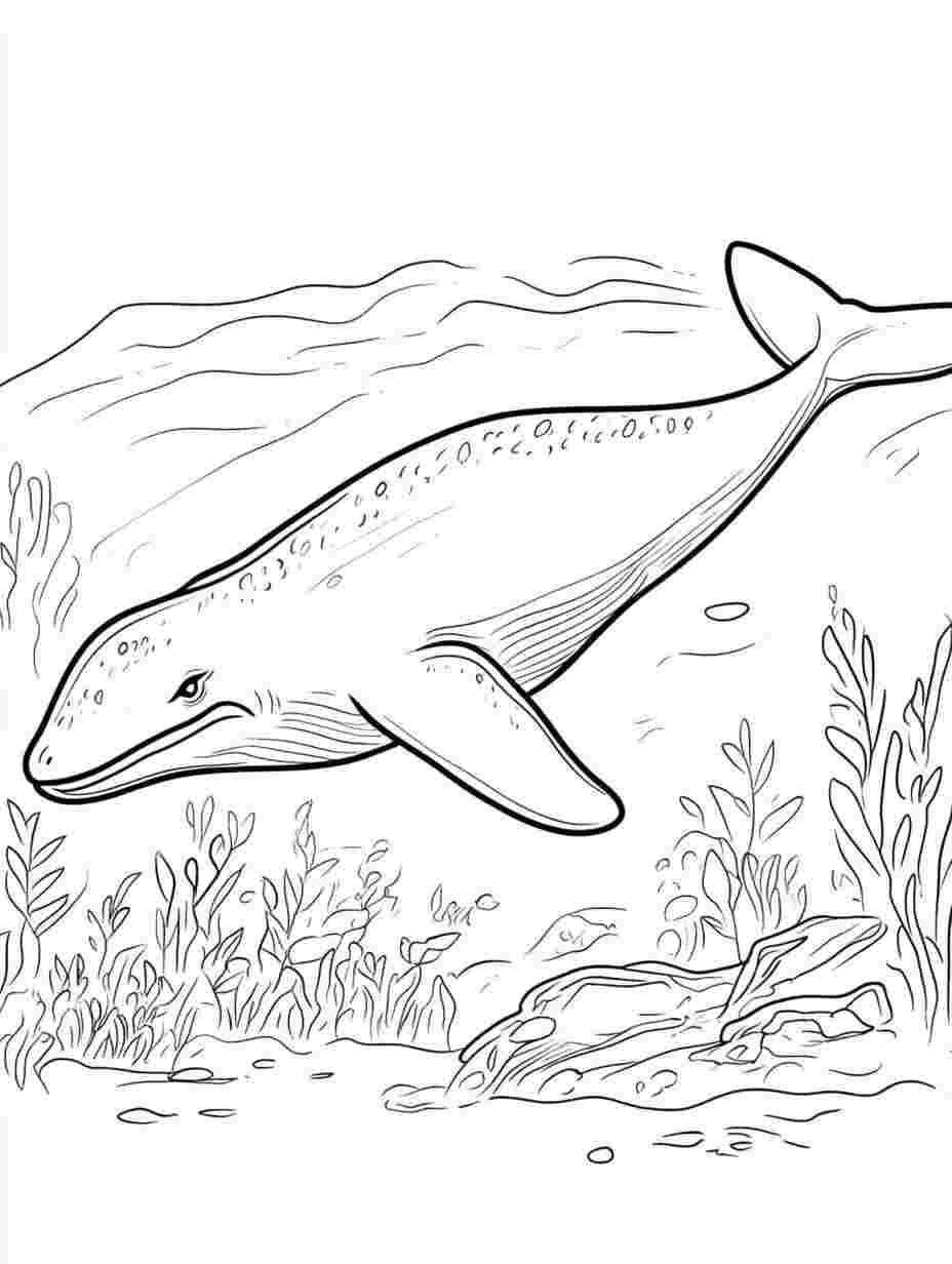 Plesiosaurus Coloring Pages Many Animals Simple