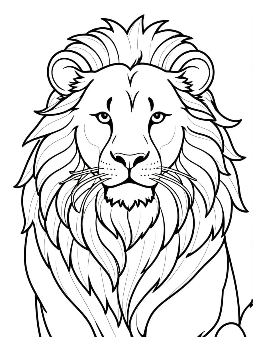 Pride Lion Male Coloring Sheet