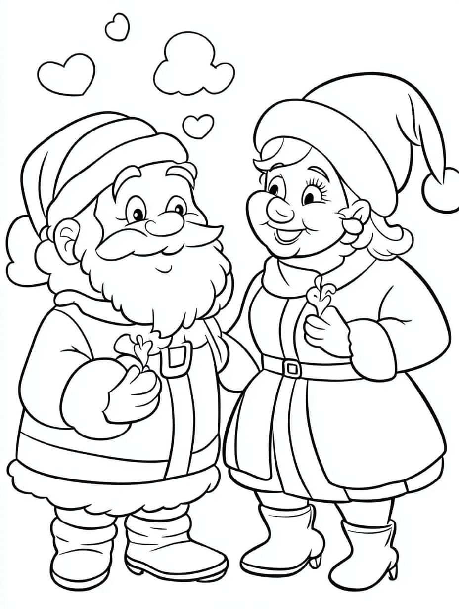 Printable Santa And Mrs Claus Coloring Pages