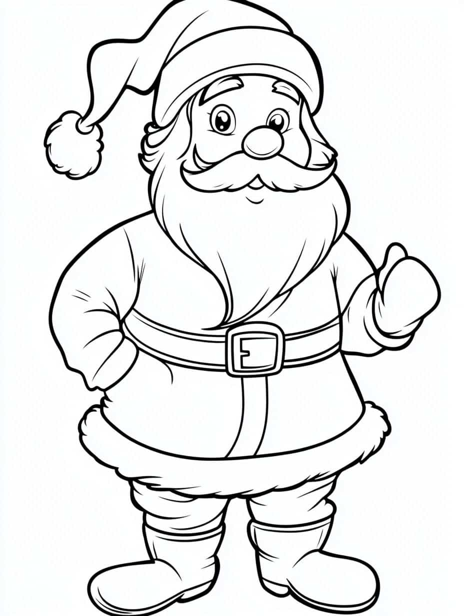 Printable Santa Smiling Coloring Pages