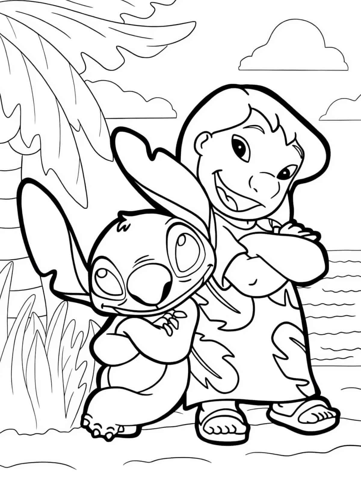 Printable Summer Lilo Stitch Coloring Sheets