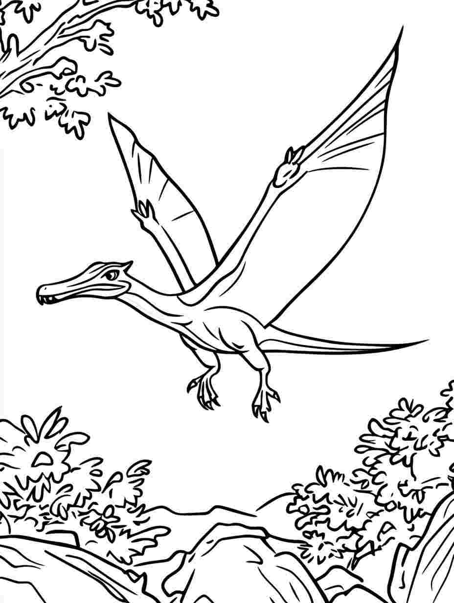 Pterodactyl Coloring Pages Many Animals Simple