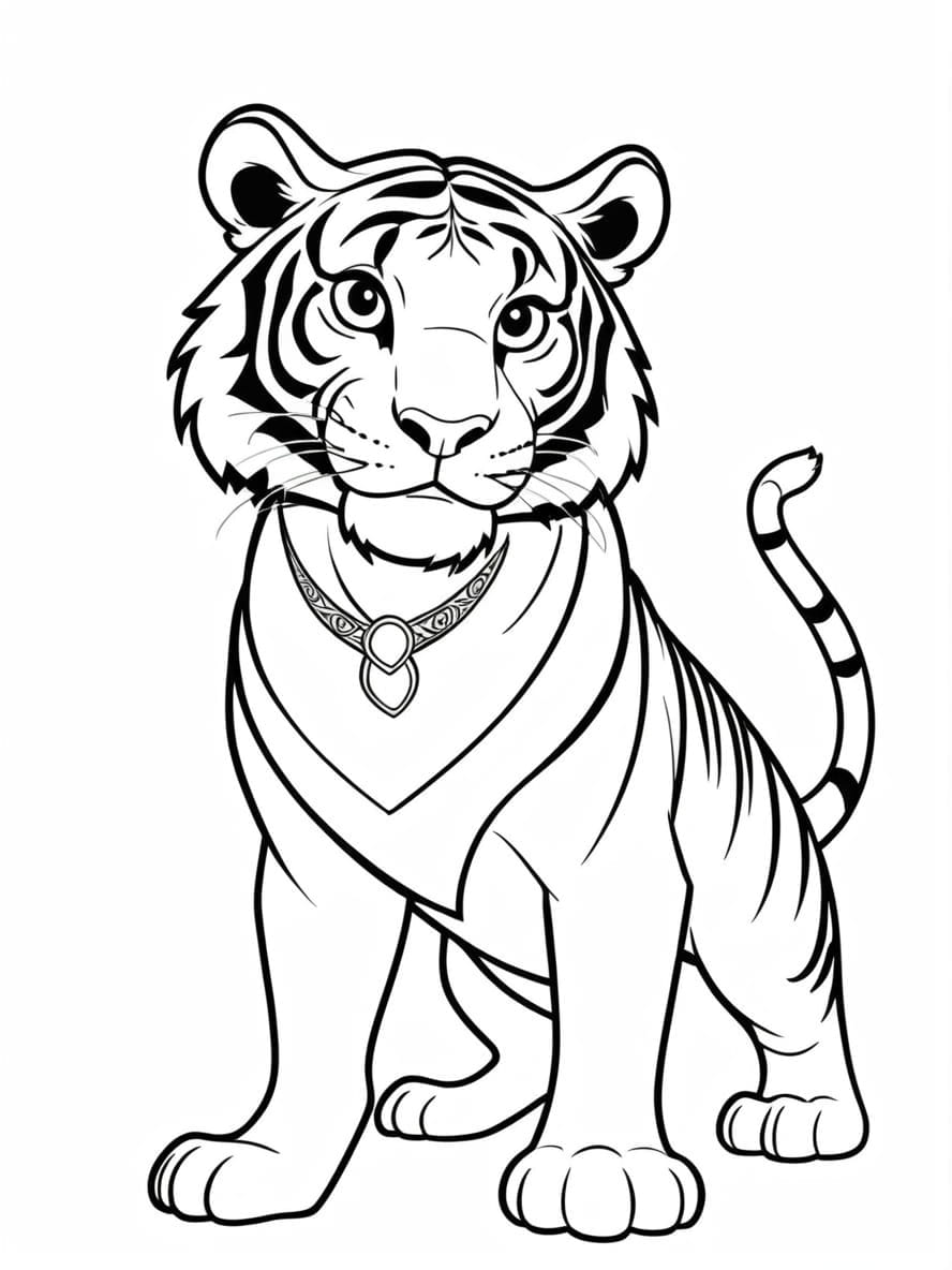 Rajah Tiger From Aladdin Coloring Pages