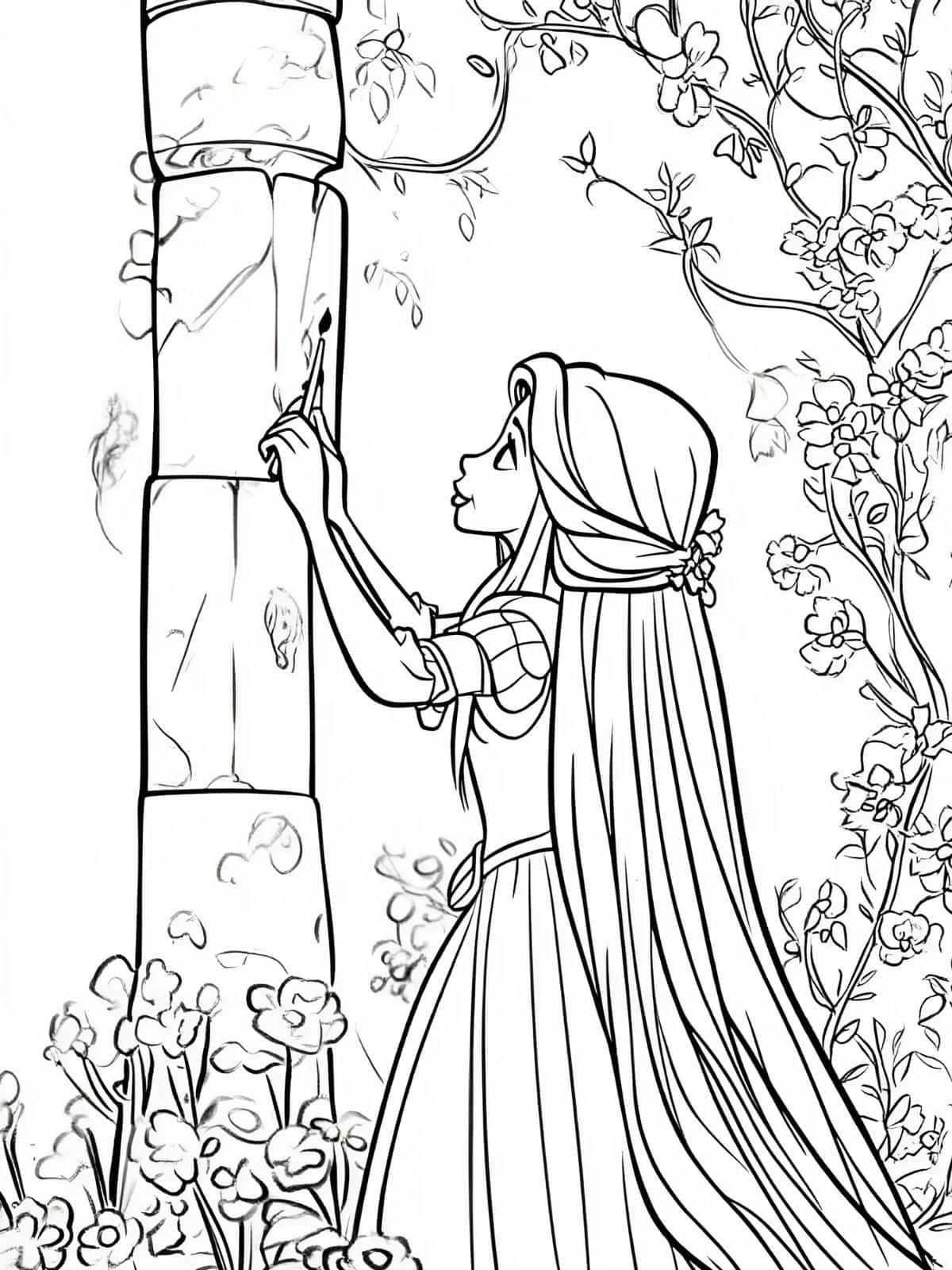 Rapunzel Adventure Coloring Pages