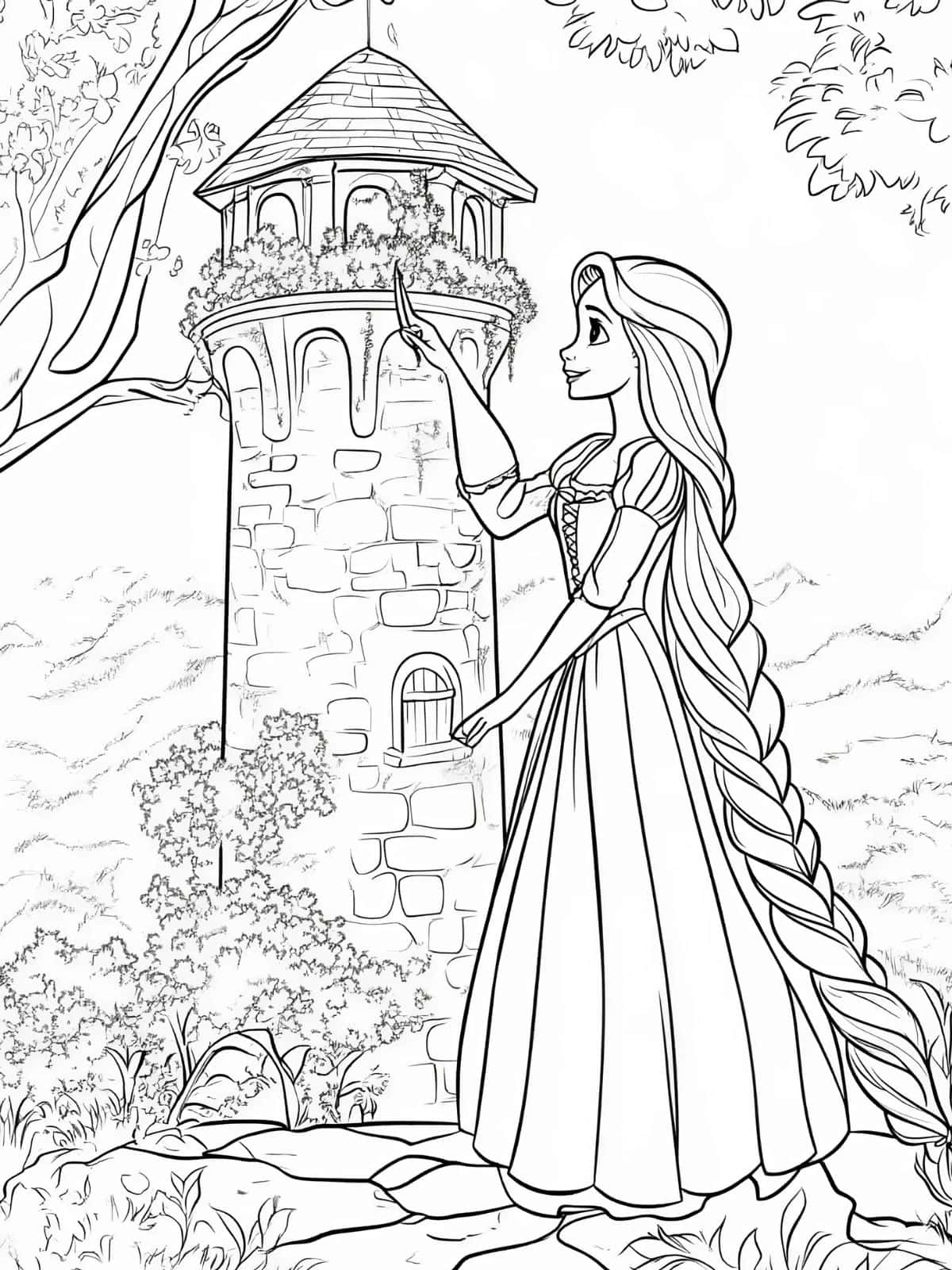 Rapunzel Coloring Page For Kids