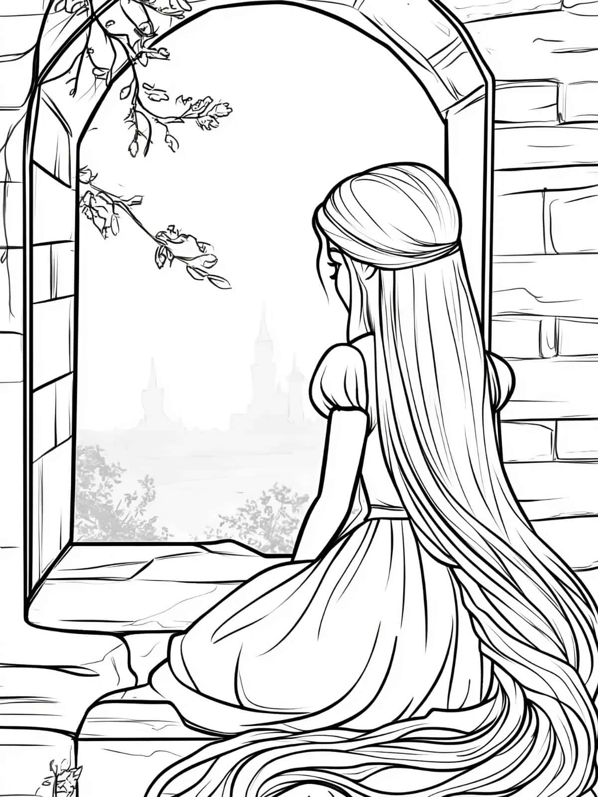 Rapunzel Coloring Page For Preschoolers