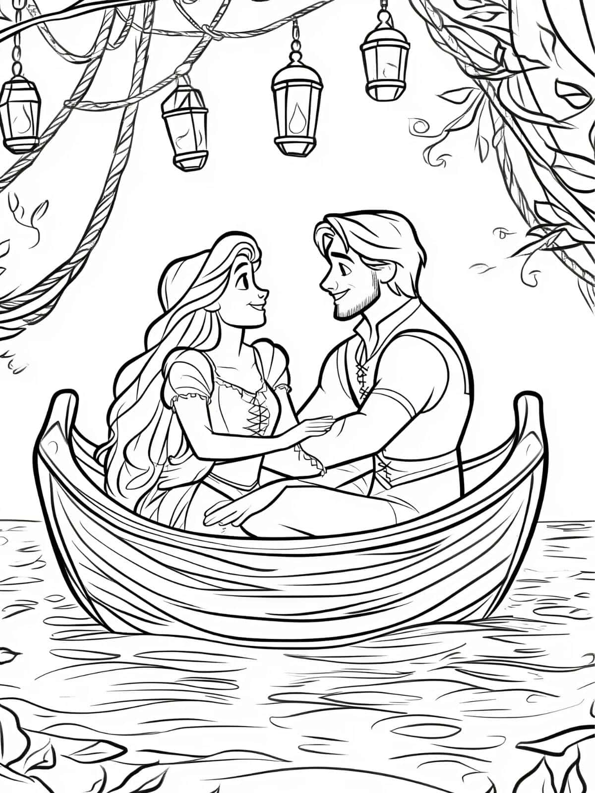 Rapunzel Love Coloring Pages