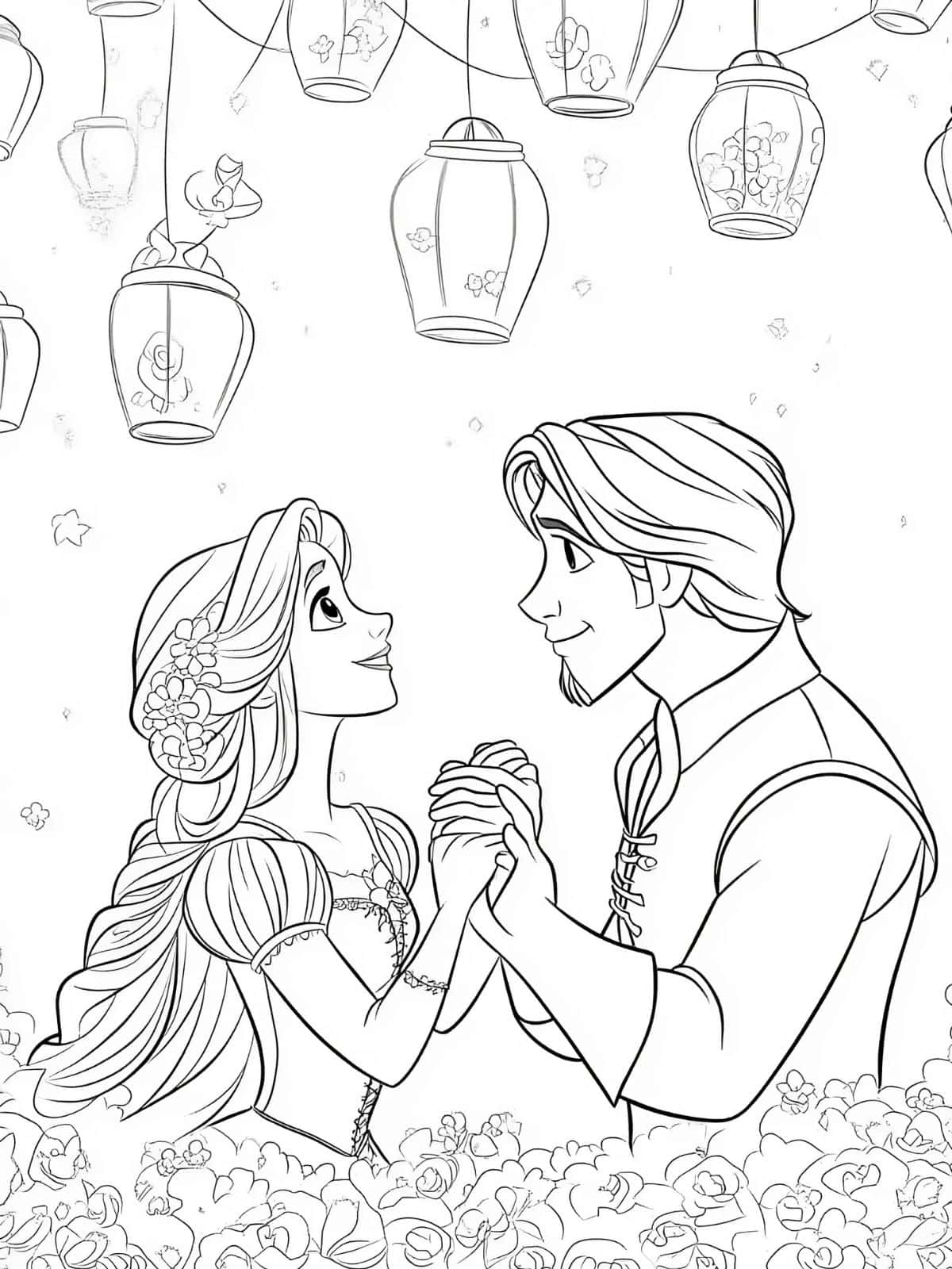 Rapunzel Painting In Her Tower Coloring Page