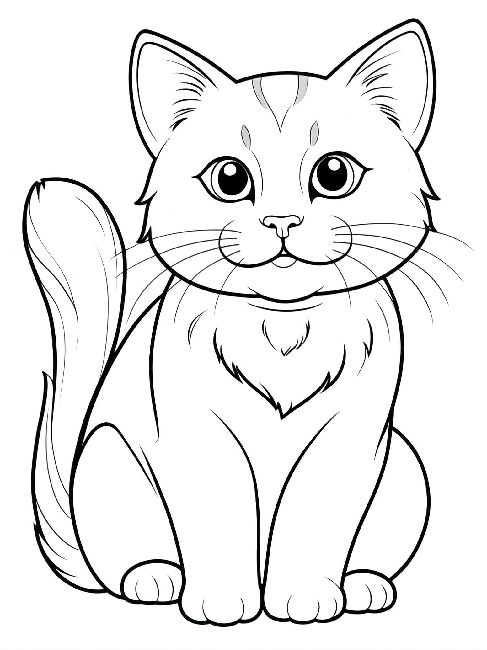 Realistic Cat Coloring Pages