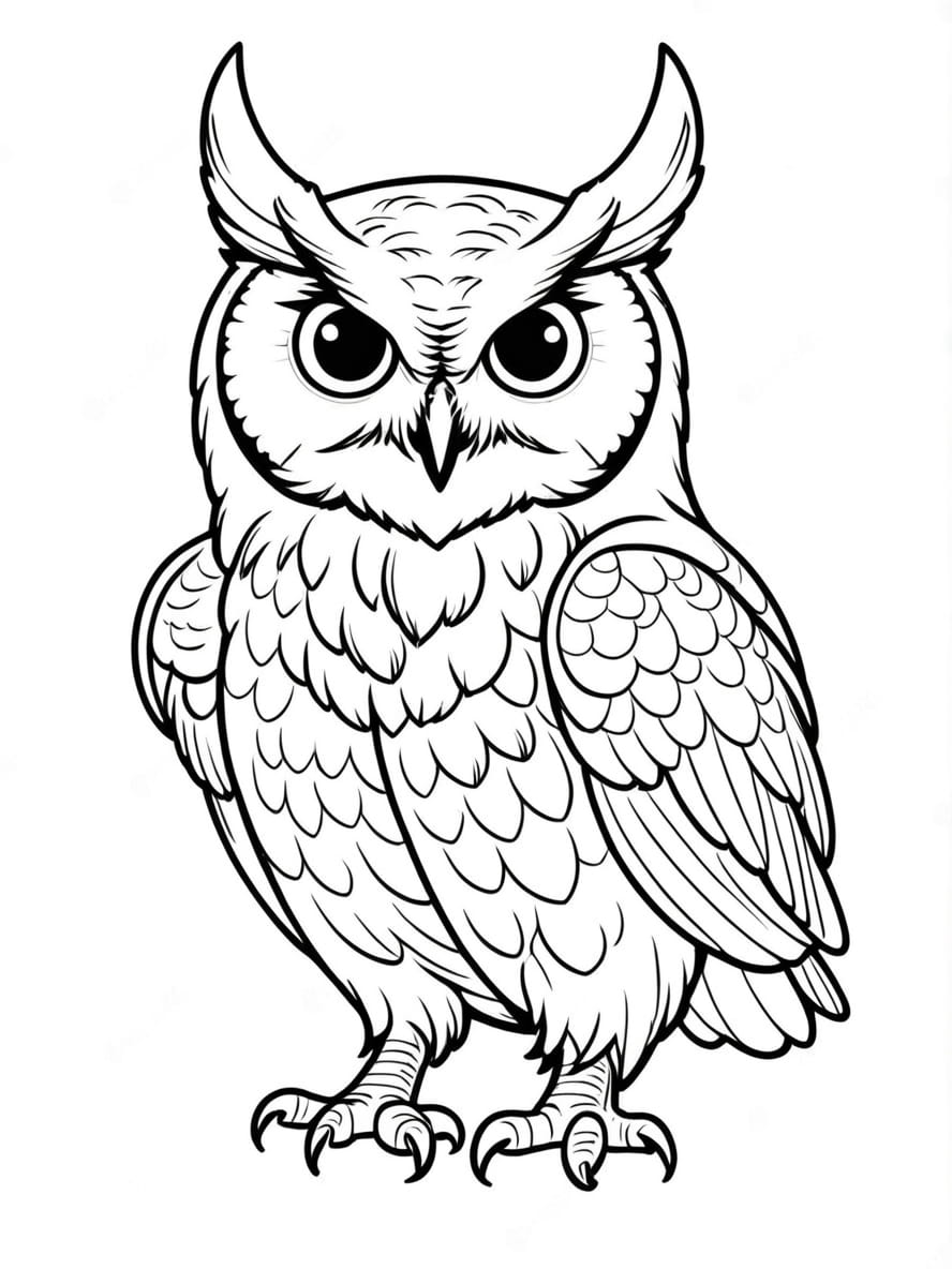 Realistic Owl Coloring Pages