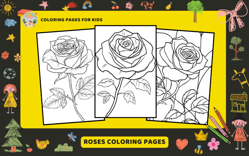 Rose Coloring Pages Featured Image Min