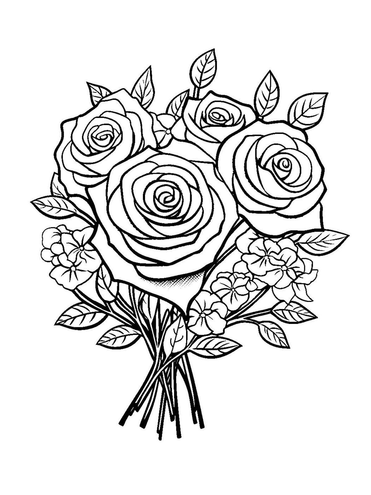 Rose Friendship Coloring Pages