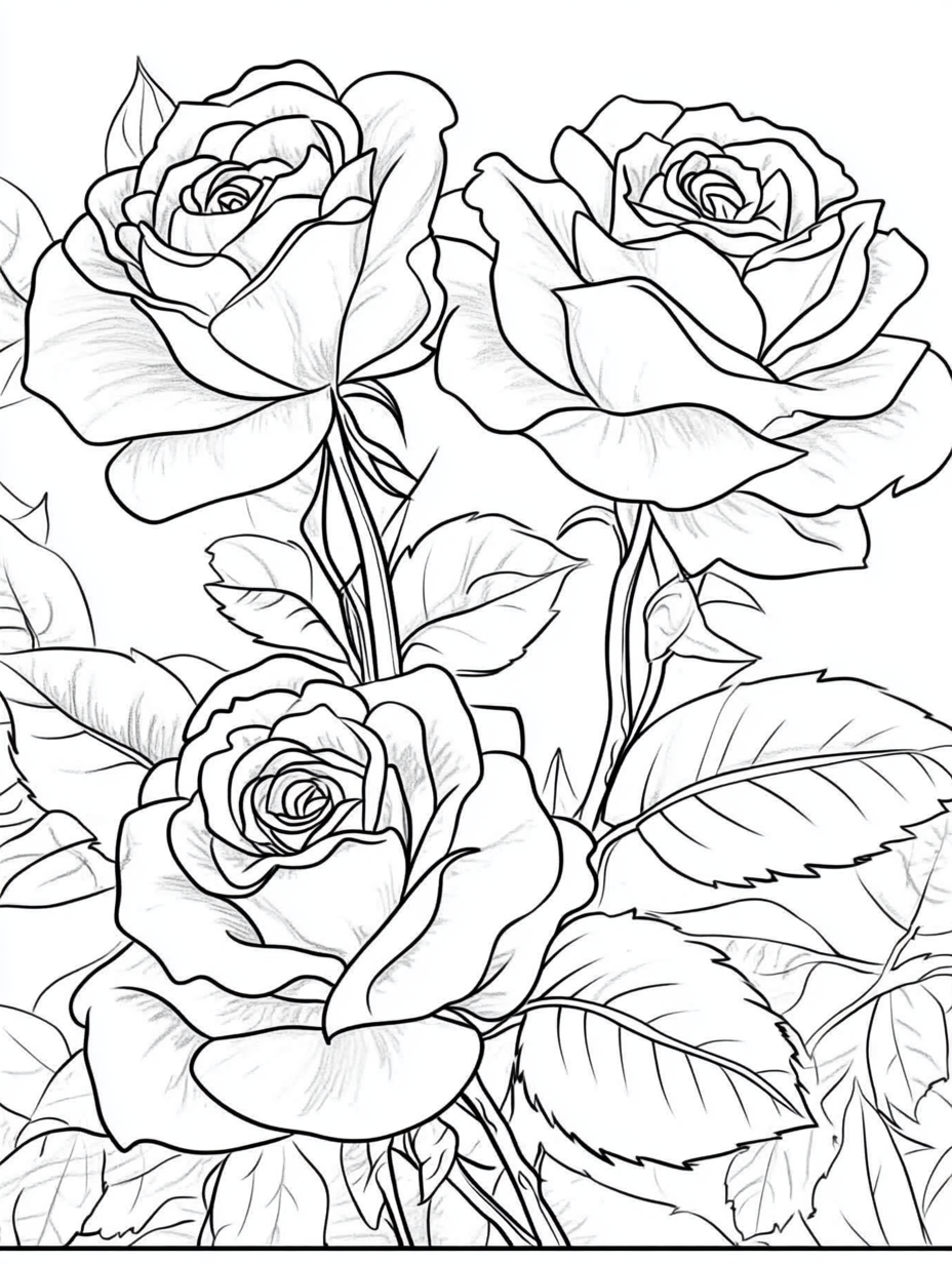 Rose Garden Coloring Sheets