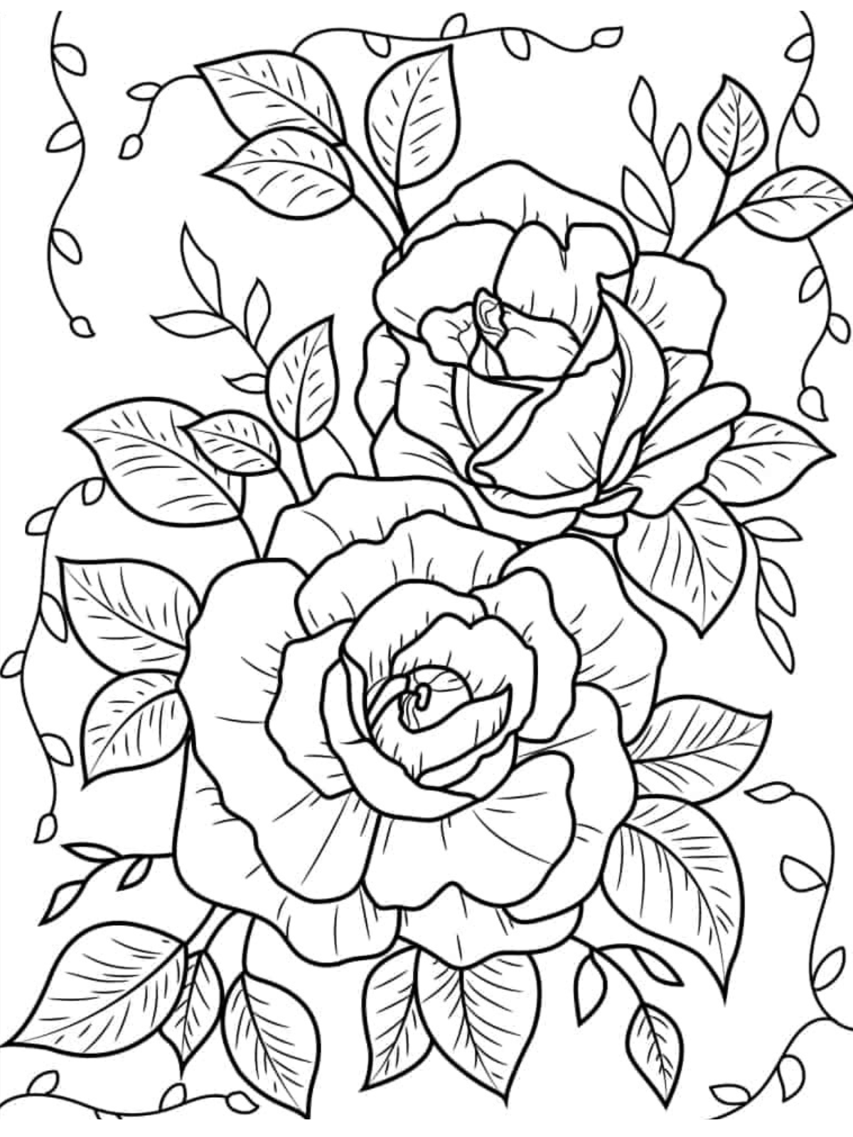 Rose Pattern Coloring Pages