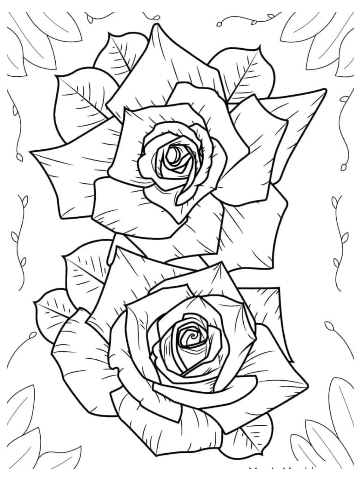 Rose Romance Coloring Pages