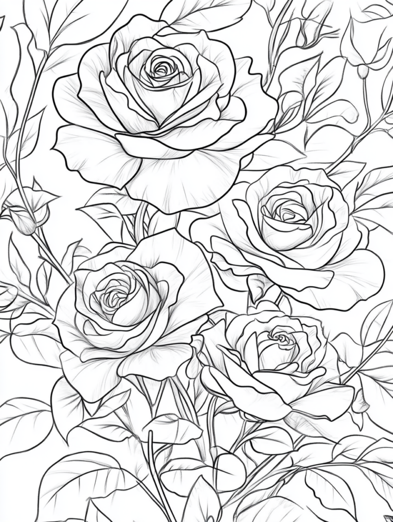 Explore 20+ rose coloring pages 🌹🎨