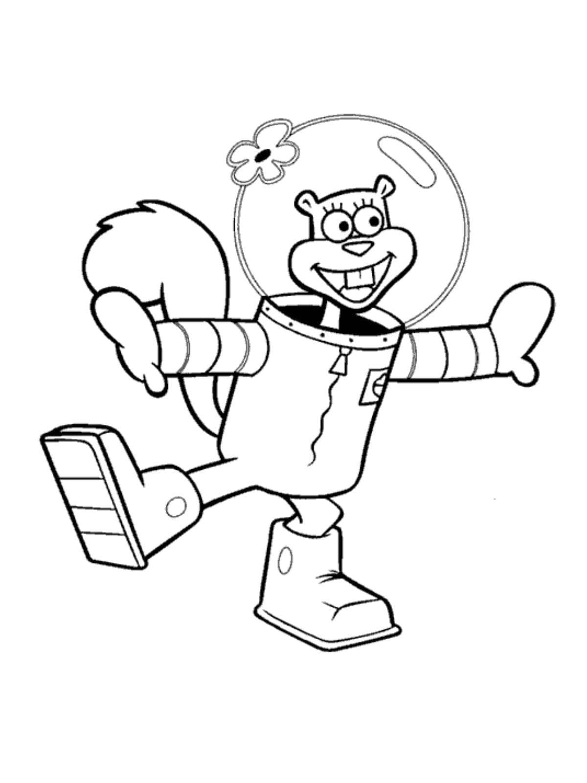 Sandy Cheeks From Spongebob Coloring Page For Kids