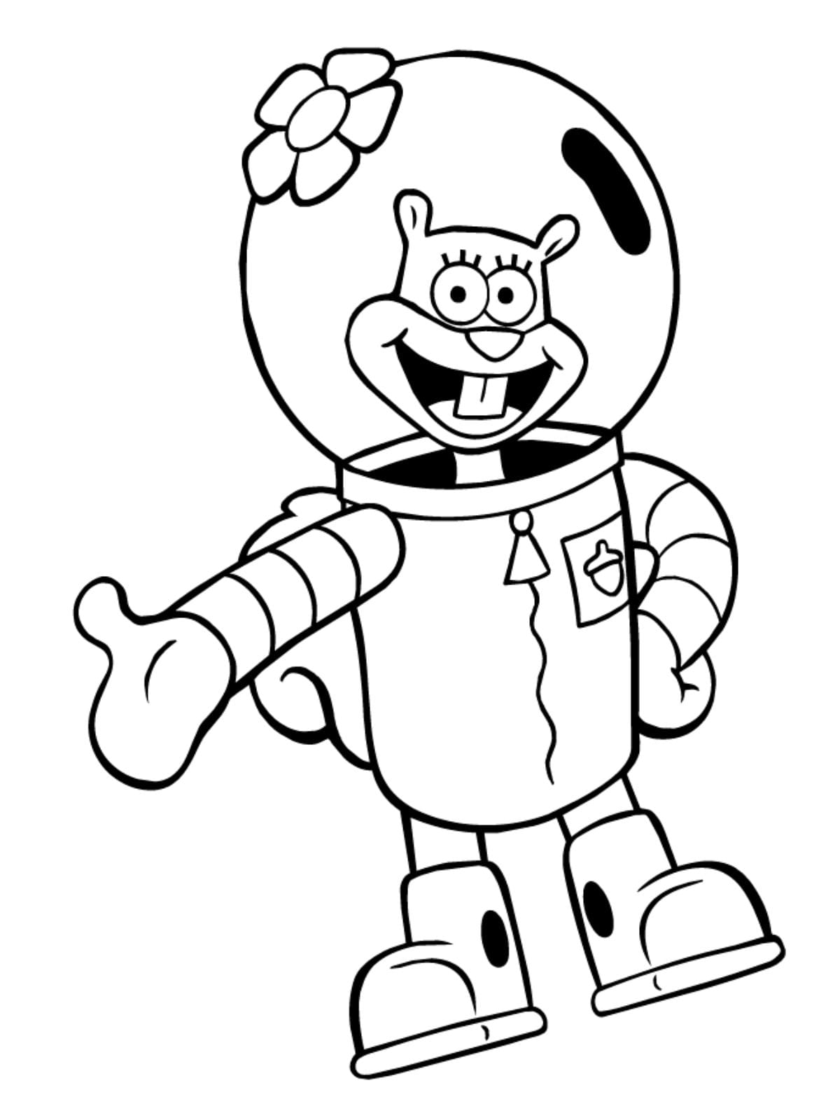 Sandy From Spongebob Coloring Page For Kids