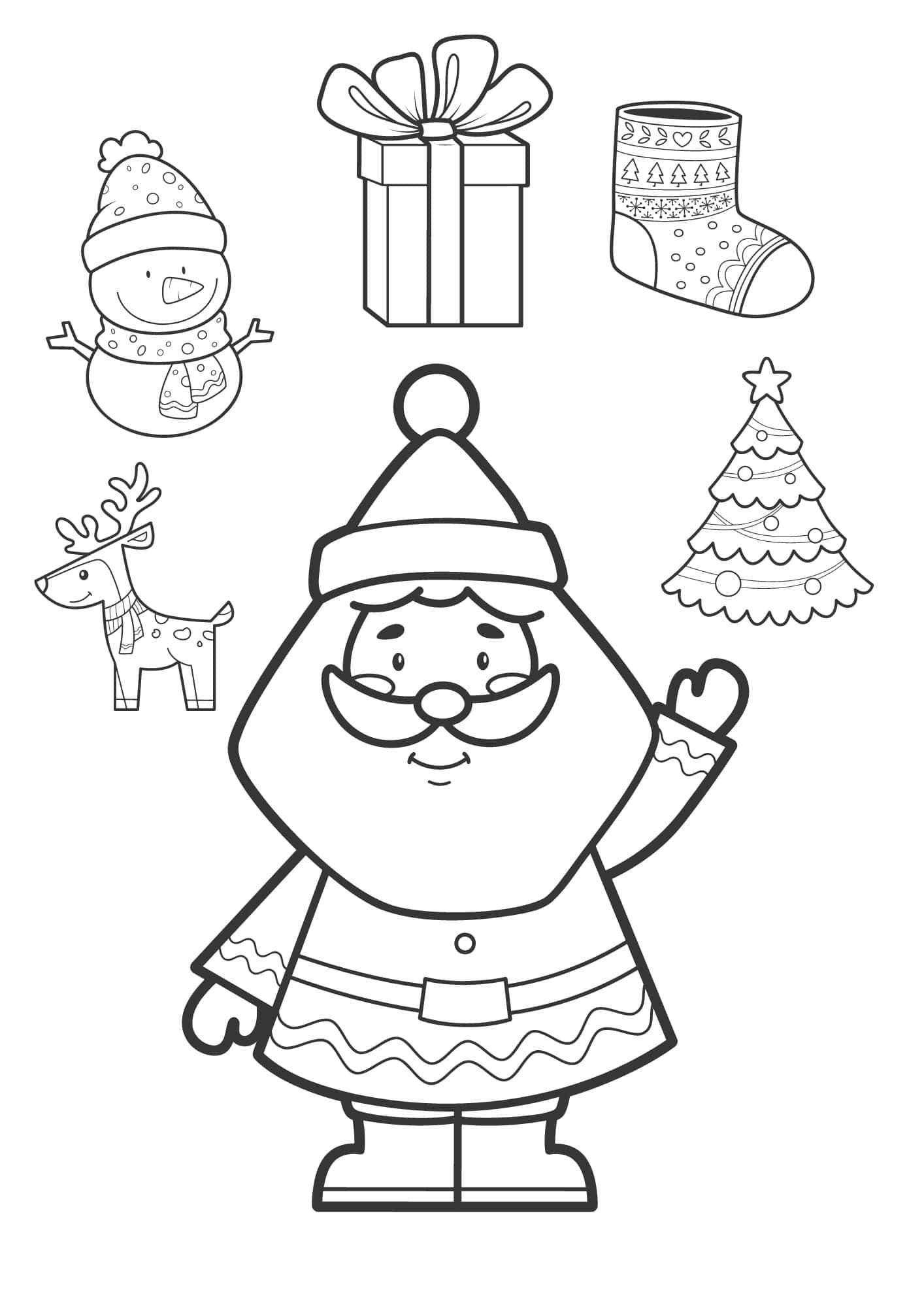 Santa Claus Delivering Presents Coloring Page