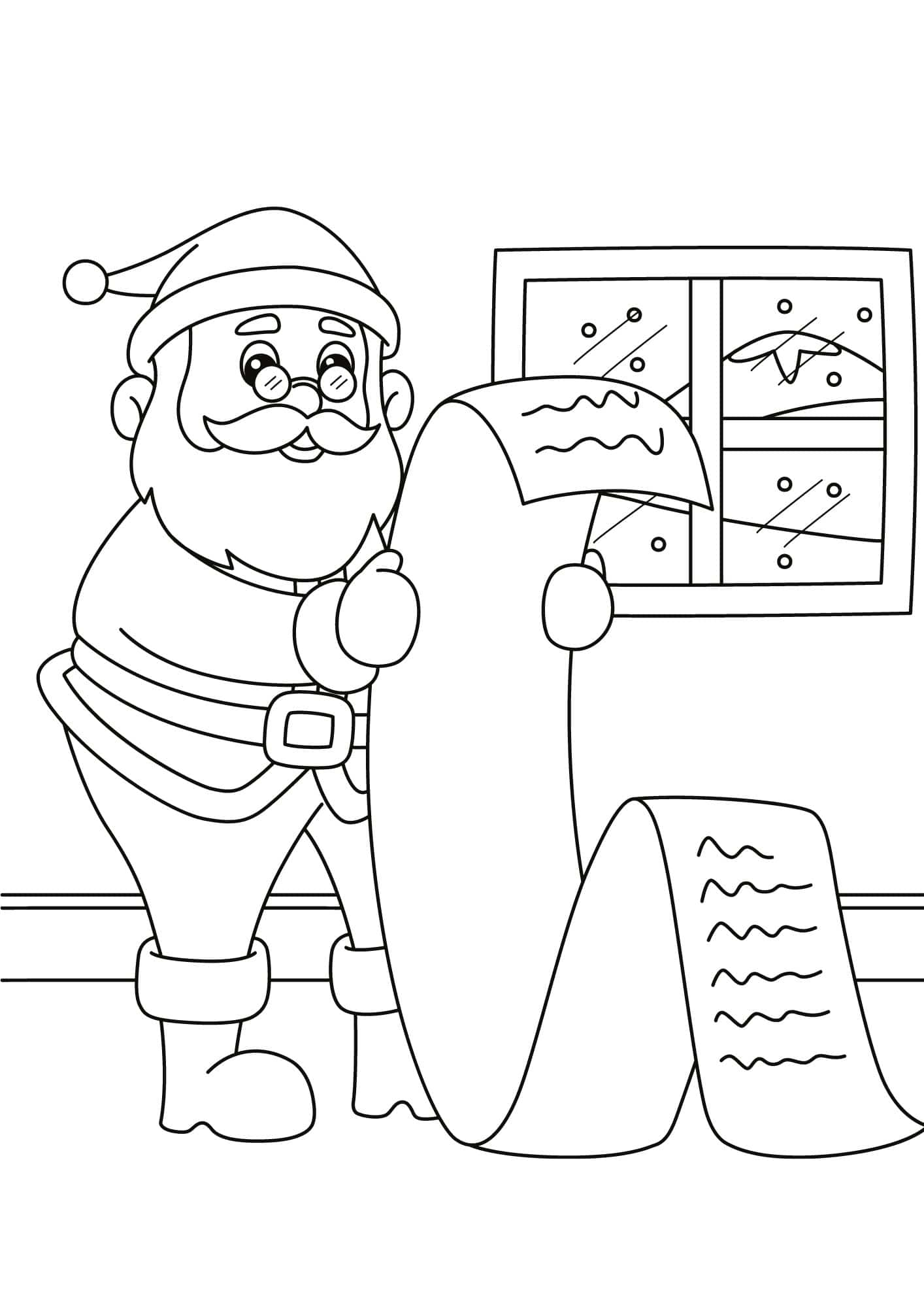 Santa Claus In House Coloring Page