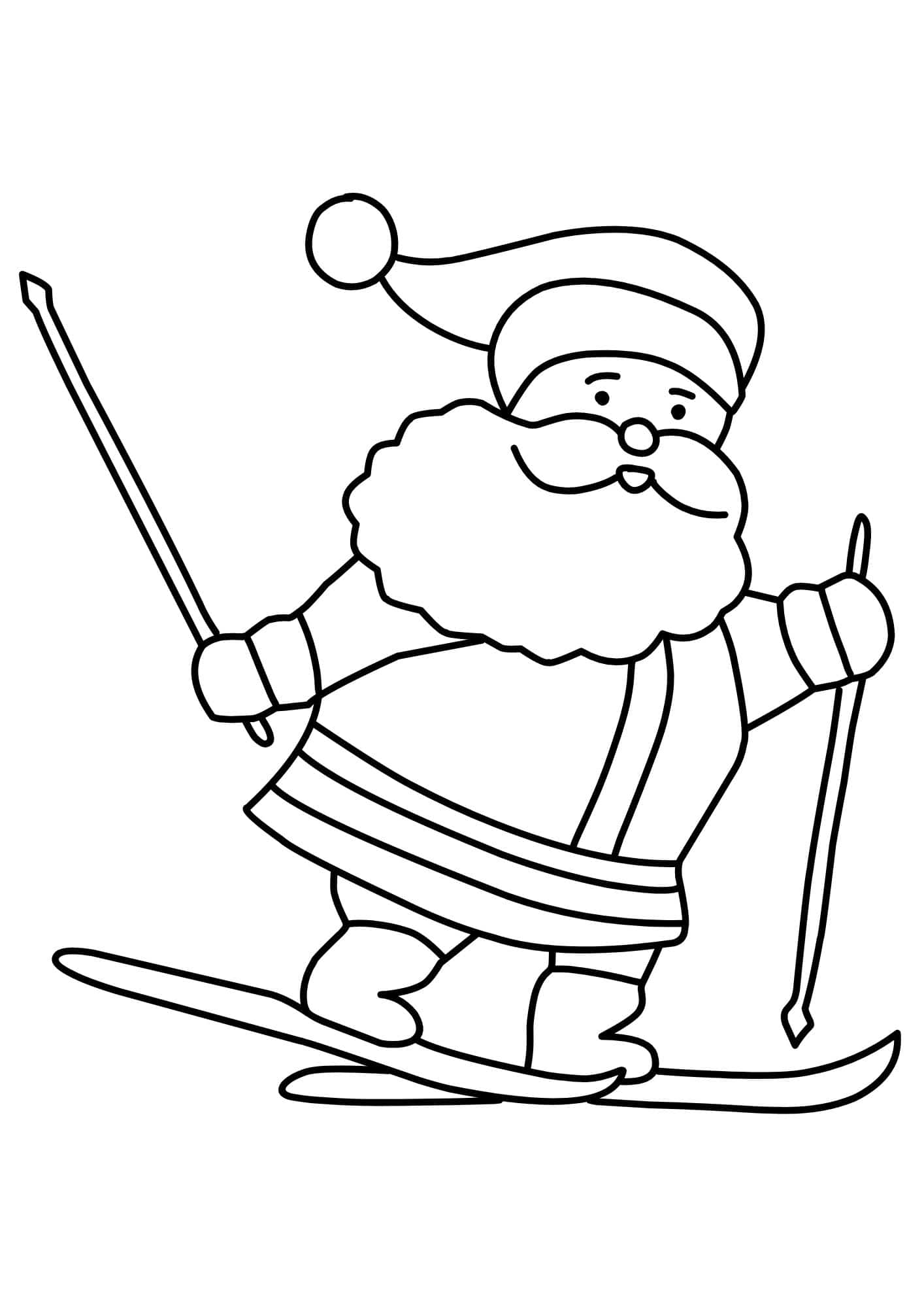 Santa Claus In Snow Coloring Page