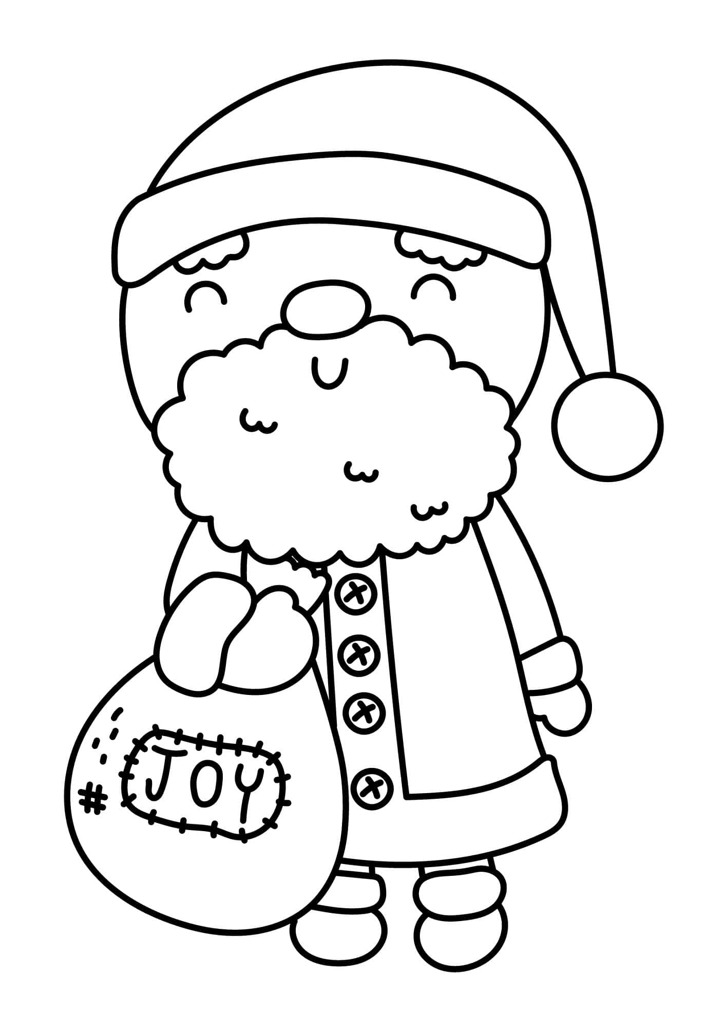 Santa Claus With Gloves Coloring Page